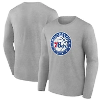 Men's Gray Philadelphia 76ers Alternate Logo Long Sleeve T-Shirt