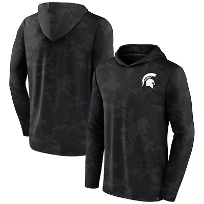 Men's Fanatics Black Michigan State Spartans Camo Hoodie Long Sleeve T-Shirt