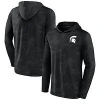 Men's Fanatics  Black Michigan State Spartans Camo Hoodie Long Sleeve T-Shirt