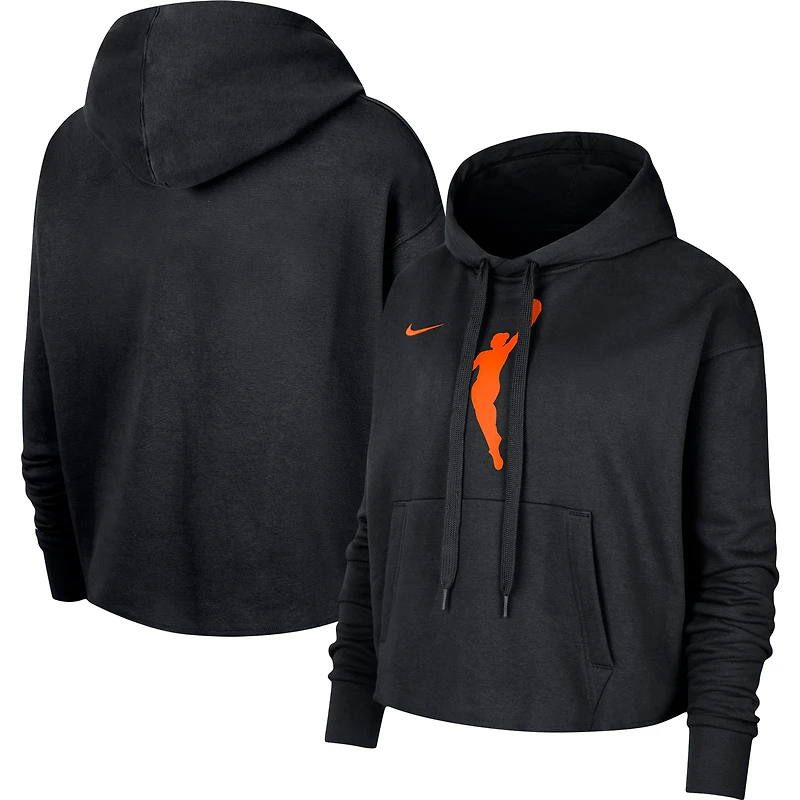 Women's Nike Black WNBA Logowoman Team 13 Cropped Pullover Hoodie
