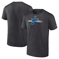Men's Fanatics Heather Charcoal St. Louis Blues Authentic Pro Secondary Logo T-Shirt