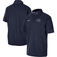 Men's Nike Navy Penn State Nittany Lions Coaches Quarter-Zip Short Sleeve Jacket