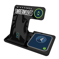 Keyscaper Minnesota Timberwolves 3-In-1 Wireless Charger