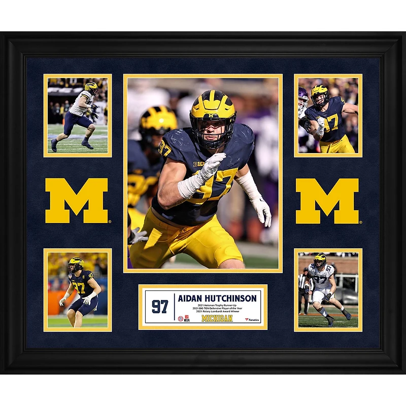 Aidan Hutchinson Michigan Wolverines Framed 5-Photo Collage