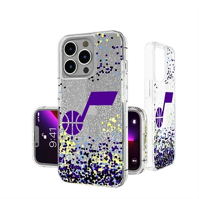 Utah Jazz iPhone Glitter Case with Confetti Design