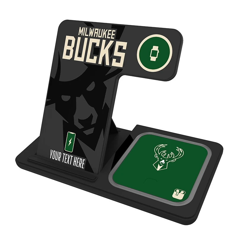 Milwaukee Bucks Personalized 3-in-1 Charging Station