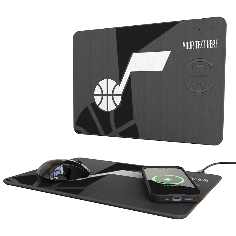 Utah Jazz Personalized Wireless Charger & Mouse Pad