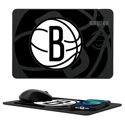 Brooklyn Nets Personalized Wireless Charger & Mouse Pad