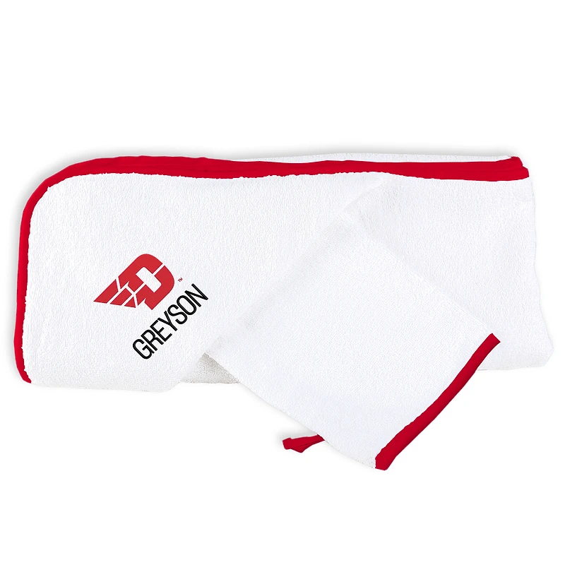 Infant Dayton Flyers Personalized Hooded Towel & Mitt Set