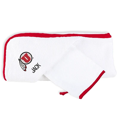 Infant Utah Utes Personalized Hooded Towel & Mitt Set