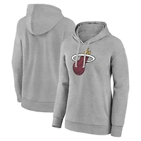 Women's Gray Miami Heat Primary Logo Pullover Hoodie