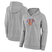 Women's Gray New York Knicks Primary Logo Pullover Hoodie