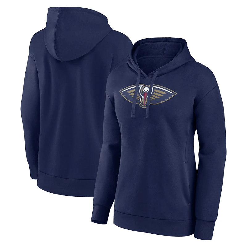 Women's Navy New Orleans Pelicans Team Primary Logo Pullover Hoodie