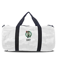Boston Celtics White Camo Print Personalized Duffel Bag