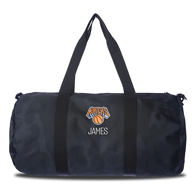 New York Knicks Navy Camo Print Personalized Duffel Bag