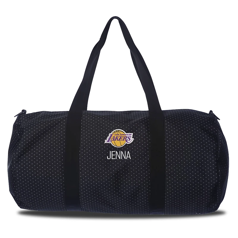 Los Angeles Lakers Dot Print Personalized Duffel Bag