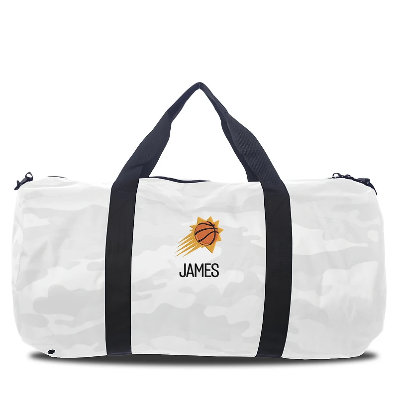 Phoenix Suns White Camo Print Personalized Duffel Bag