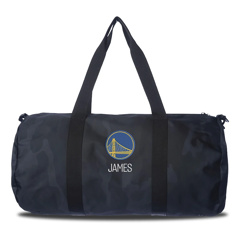 Golden State Warriors Navy Camo Print Personalized Duffel Bag