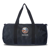 New York Islanders Navy Camo Print Personalized Duffel Bag