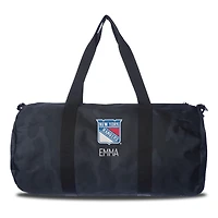 New York Rangers Navy Camo Print Personalized Duffel Bag