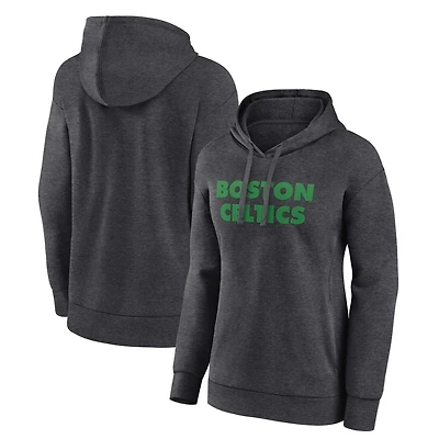 Women's Charcoal Boston Celtics Wordmark Alt Pullover Hoodie