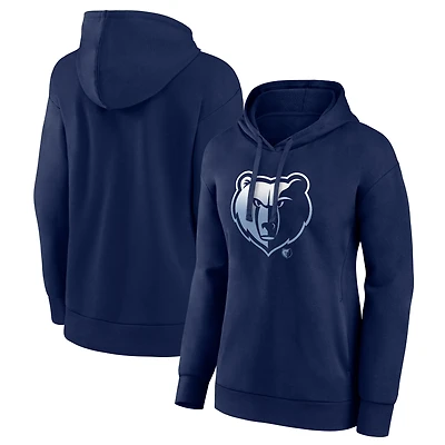 Women's Navy Memphis Grizzlies Gradient Logo Pullover Hoodie