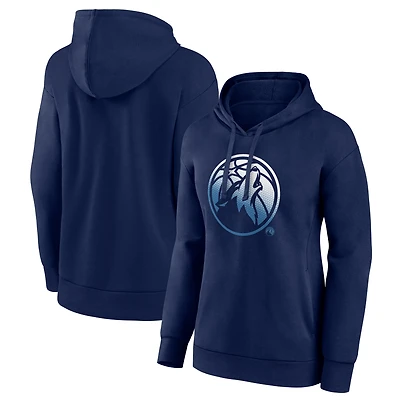 Women's Navy Minnesota Timberwolves Gradient Logo Pullover Hoodie