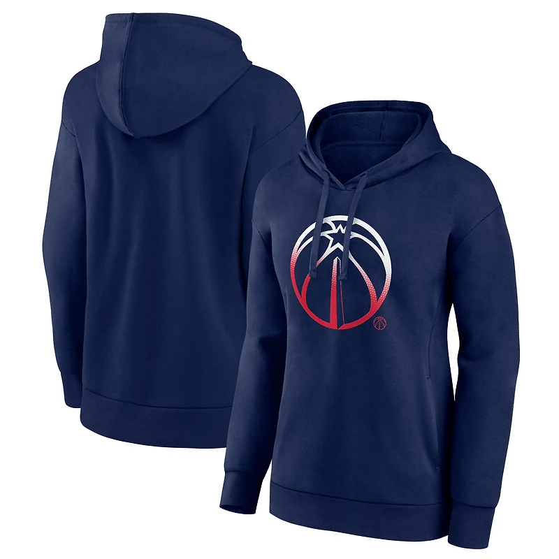Women's Navy Washington Wizards Gradient Logo Pullover Hoodie