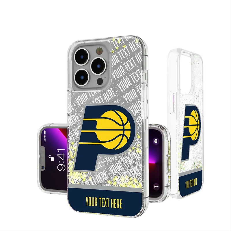 Indiana Pacers Personalized Stripe iPhone Glitter Case
