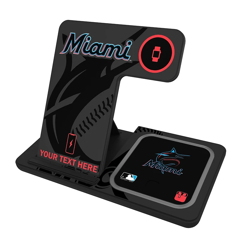 Miami Marlins Personalized 3-in-1 Charging Station