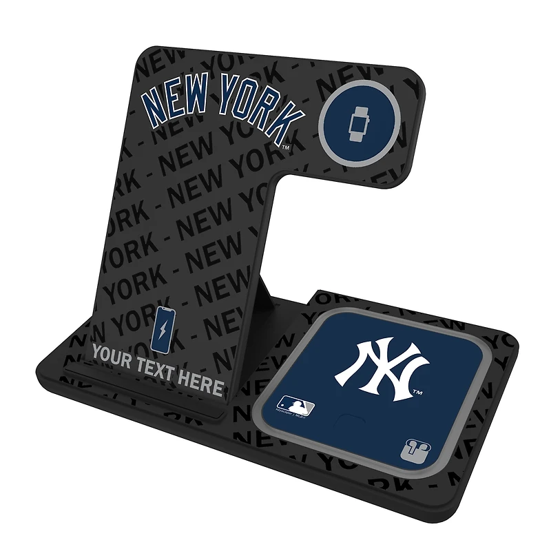 New York Yankees Personalized 3-in-1 Charging Station