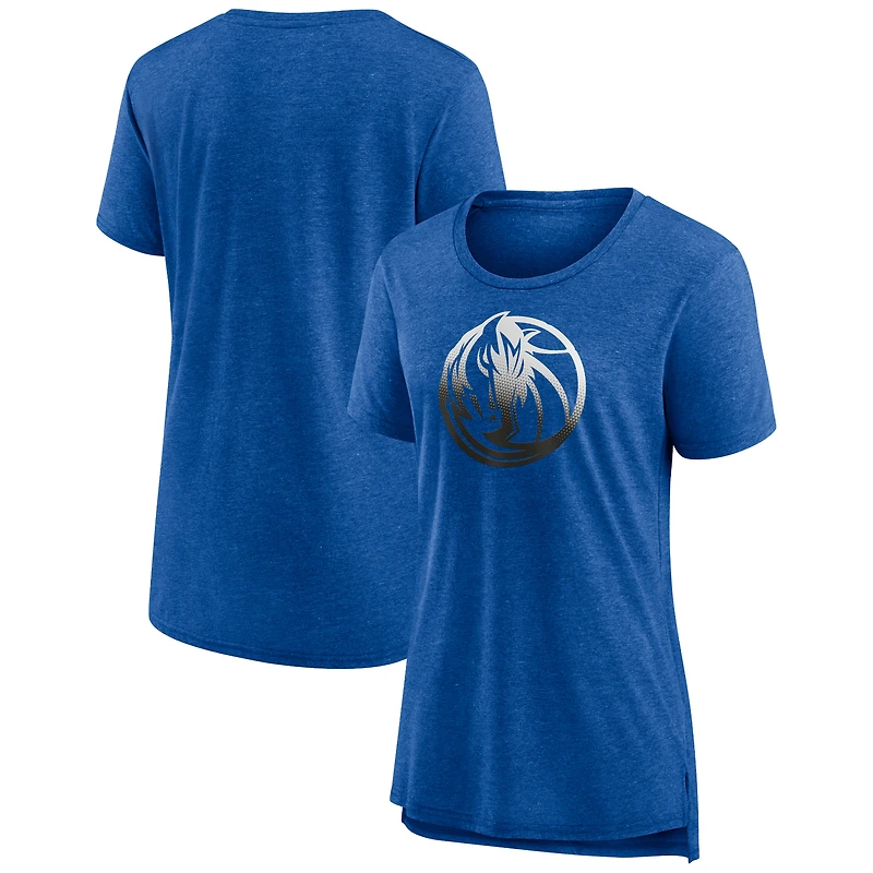 Women's Heather Royal Dallas Mavericks Gradient Logo Tri-Blend T-Shirt