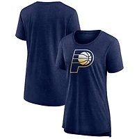 Women's Heather Navy Indiana Pacers Gradient Logo Tri-Blend T-Shirt