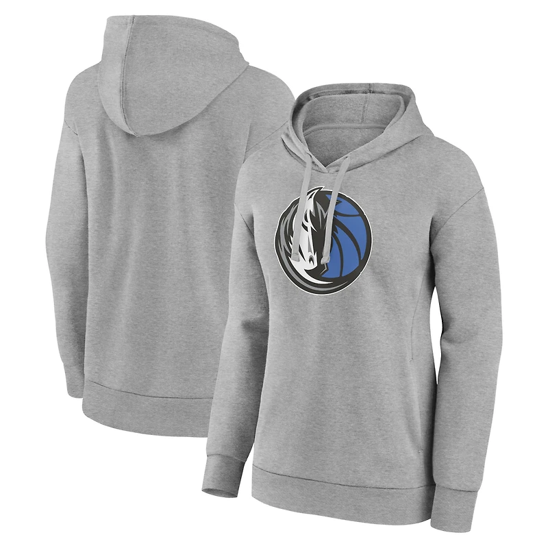 Women's Gray Dallas Mavericks Primary Logo Pullover Hoodie