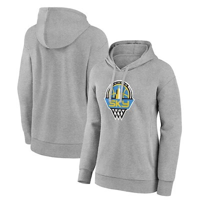 Women's Gray Chicago Sky Primary Logo Pullover Hoodie