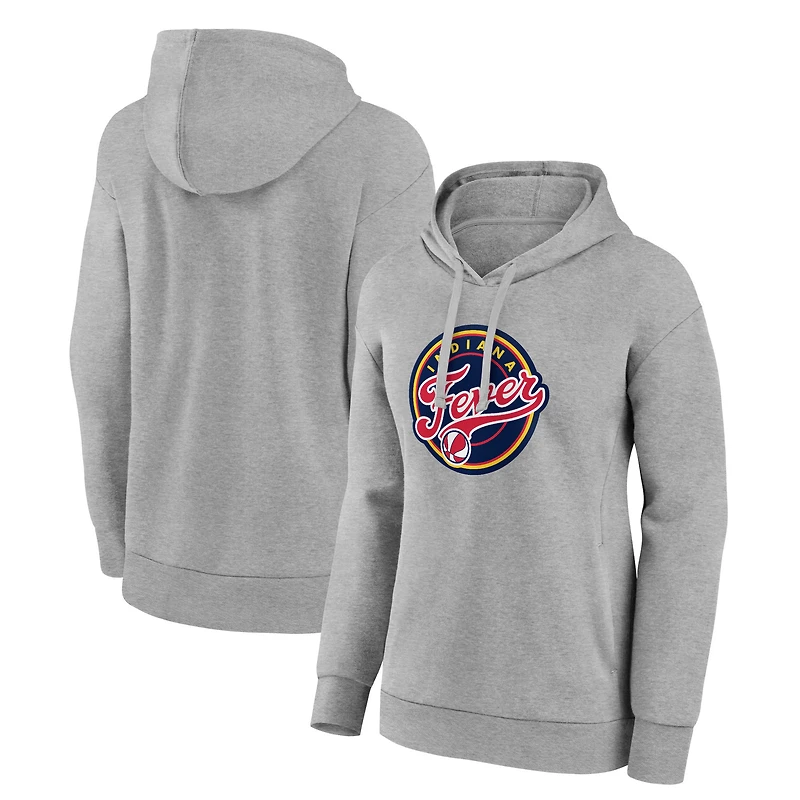 Women's Gray Indiana Fever Primary Logo Pullover Hoodie