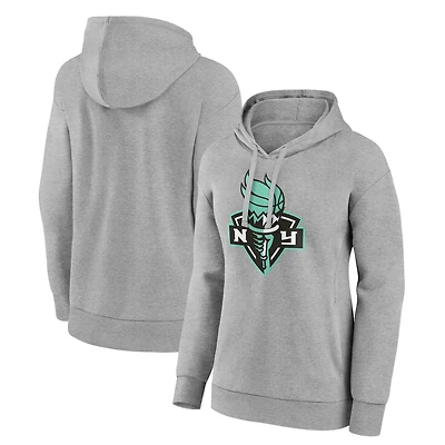 Women's Gray New York Liberty Primary Logo Pullover Hoodie