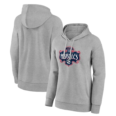 Women's Gray Washington Mystics Primary Logo Pullover Hoodie