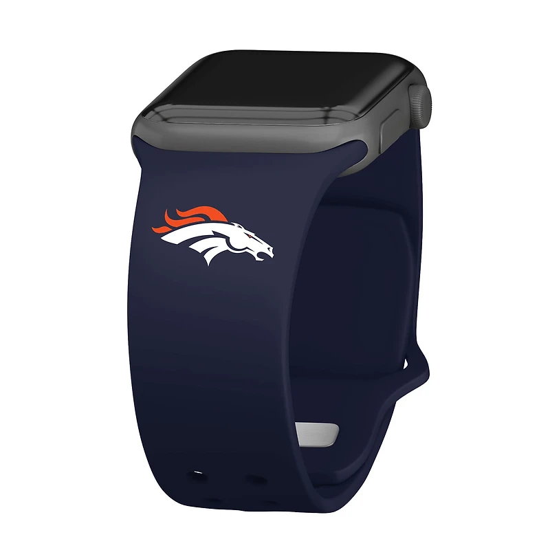 Navy Denver Broncos Logo Silicone Apple Watch Band