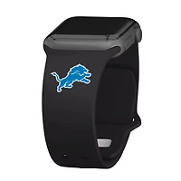 Black Detroit Lions Logo Silicone Apple Watch Band
