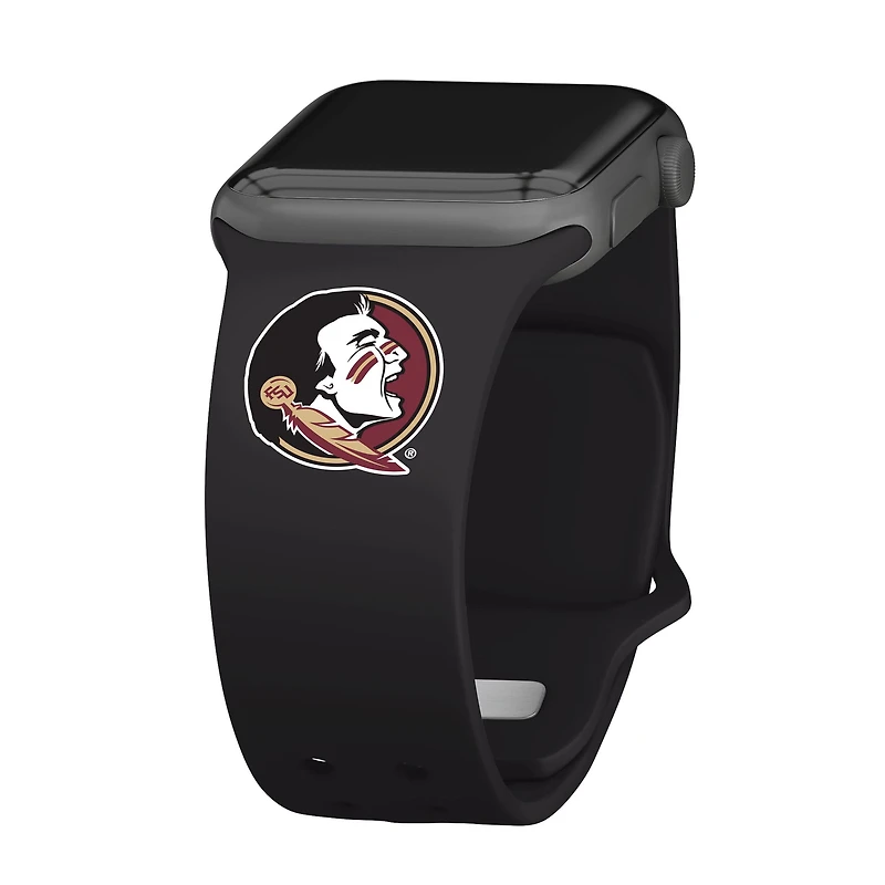 Black Florida State Seminoles Logo Silicone Apple Watch Band