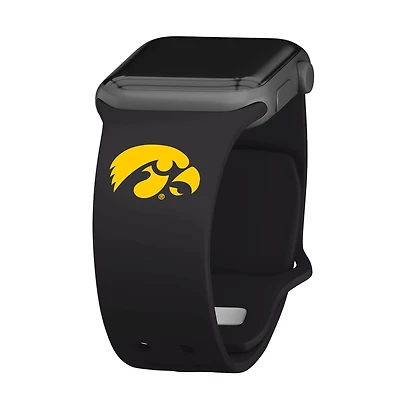 Black Iowa Hawkeyes Logo Silicone Apple Watch Band