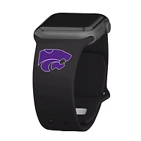 Black Kansas State Wildcats Logo Silicone Apple Watch Band