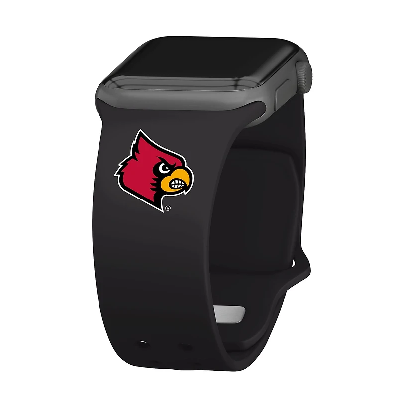 Black Louisville Cardinals Logo Silicone Apple Watch Band