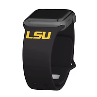 Black LSU Tigers Logo Silicone Apple Watch Band