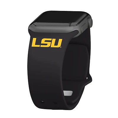 Black LSU Tigers Logo Silicone Apple Watch Band