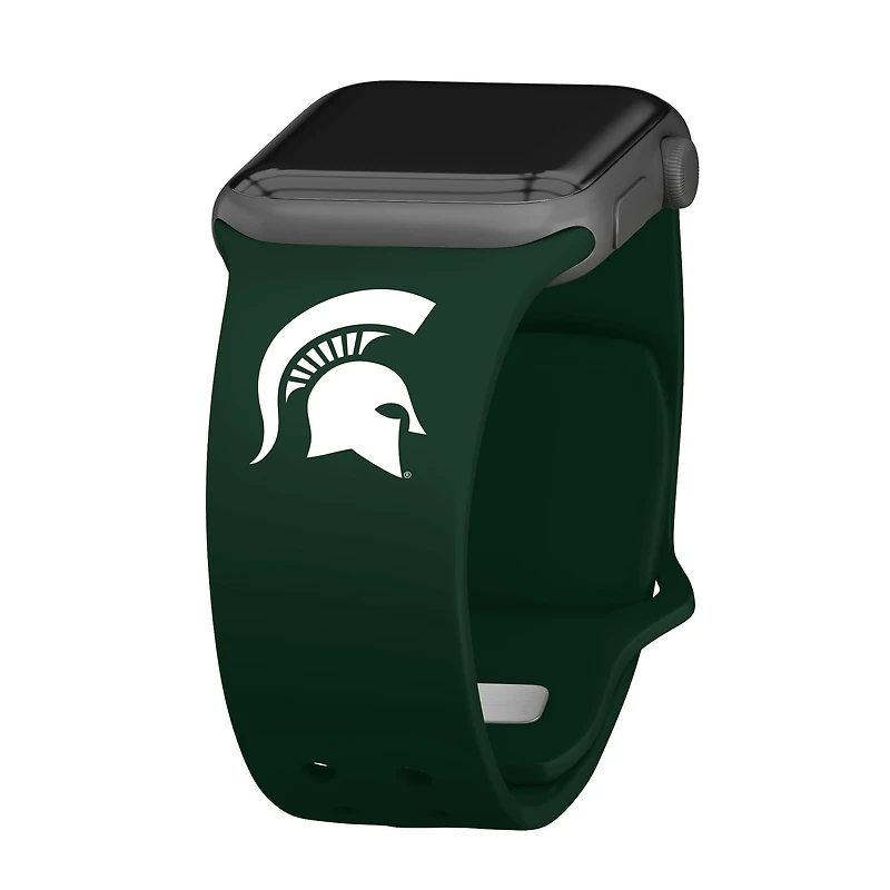 Green Michigan State Spartans Logo Silicone Apple Watch Band