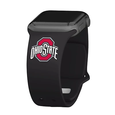 Black Ohio State Buckeyes Logo Silicone Apple Watch Band