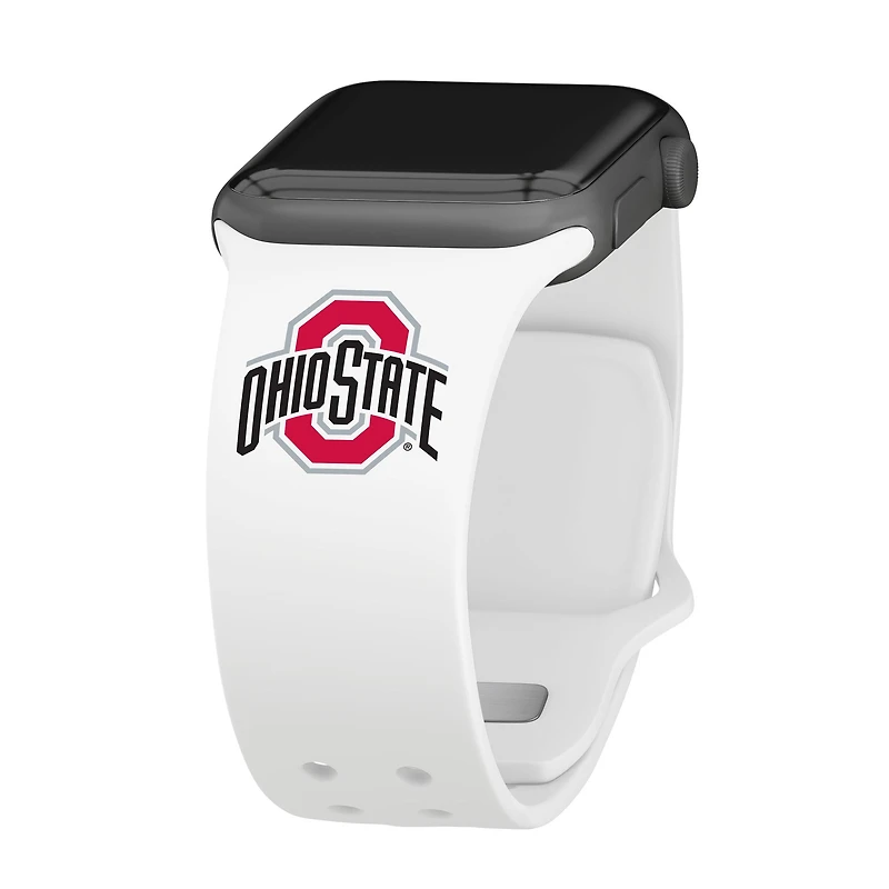 White Ohio State Buckeyes Logo Silicone Apple Watch Band