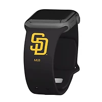Black San Diego Padres Logo Silicone Apple Watch Band